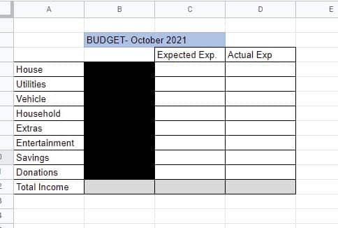 simple budget template